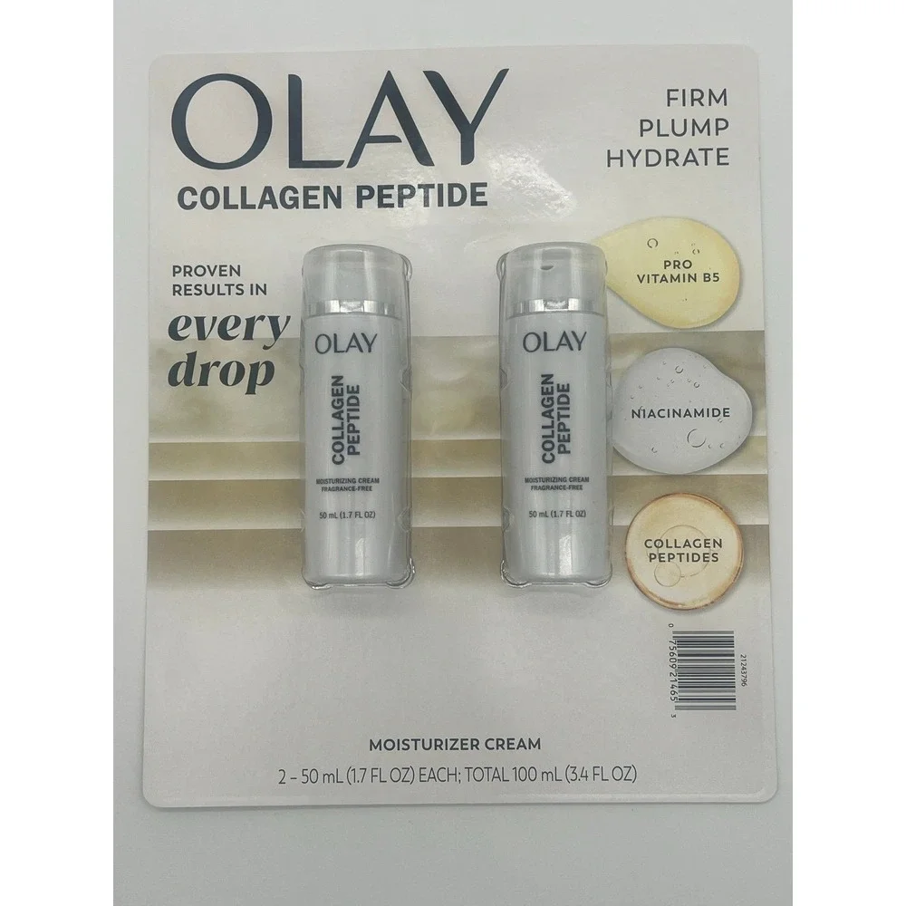 Olay Collagen Peptide 24 Moisturizer Cream Fragrance Free 2 Pk 1.7oz Each 3.4oz